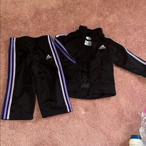 adidas Kids Black and Purple Matching Set